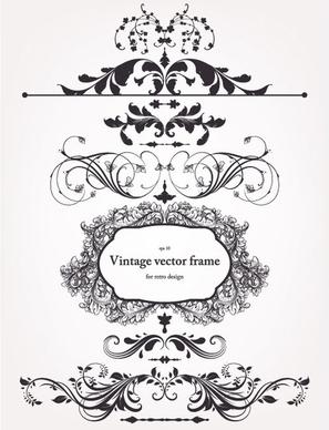 europeanstyle floral border and decorations 02 vector