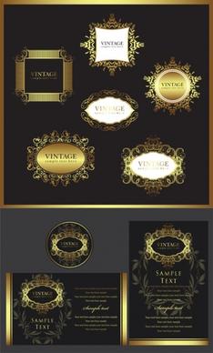europeanstyle gold frame pattern vector