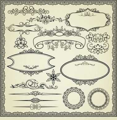 europeanstyle lace border pattern vector circle