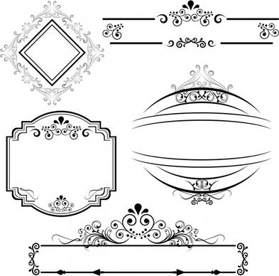 europeanstyle lace border vector lines