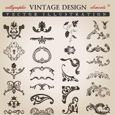 decorative elements templates elegant classic shapes