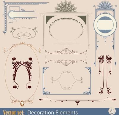 decorative elements elegant european symmetric sketch