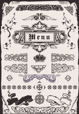 europeanstyle menu pattern vector