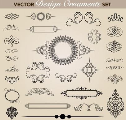 document decor elements flat symmetric shapes european classic