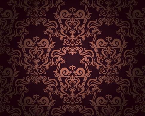decorative pattern template dark retro european symmetric design