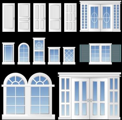 europeanstyle windows and doors vector
