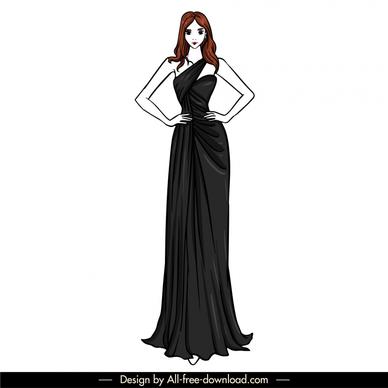evening dresses template elegant black 