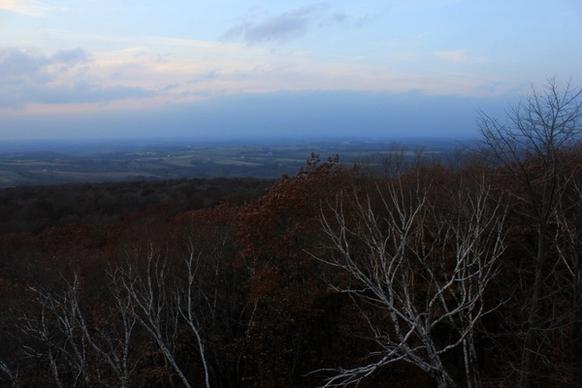 evening view from west tower in blue mound state park wisconsin