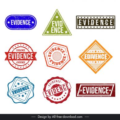 evidence stamp templates collection classical geometric shapes
