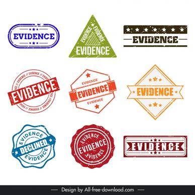 evidence stamps collection retro geometric design 