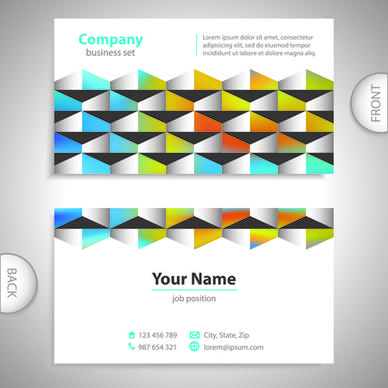 excellent business cards front back template vector