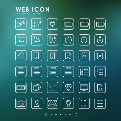 excellent web outline icons vectors