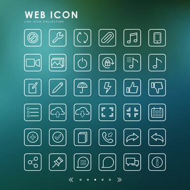 excellent web outline icons vectors
