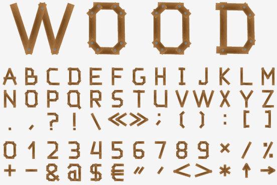 excellent wooden alphabet design vector