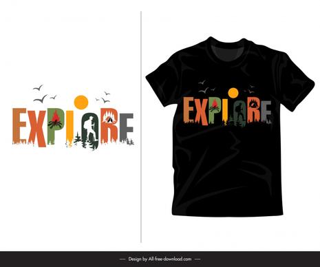   explore typography t shirt  template flatstylized texts