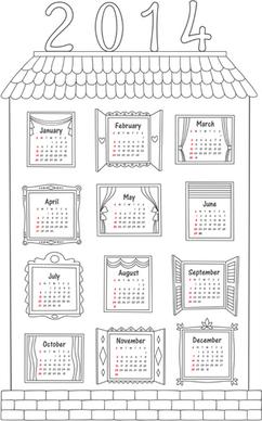 exquisite14 calendars creative design vector