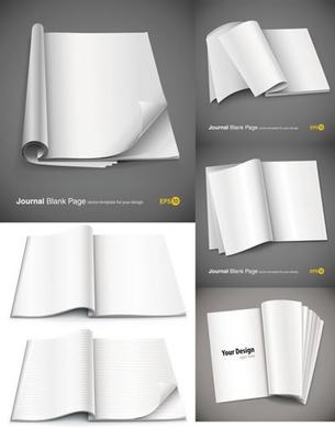 book pages icons blank 3d modern design