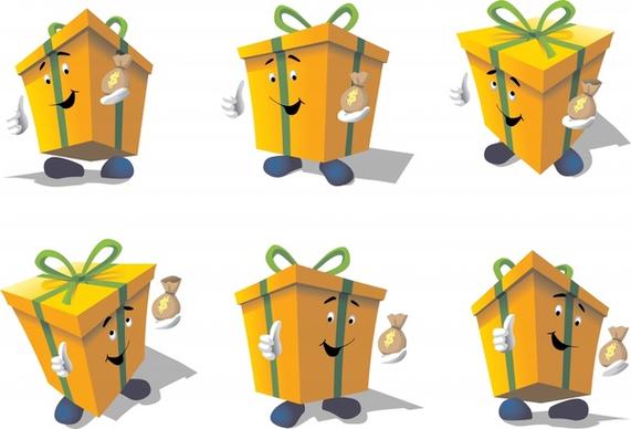 present box icons cute stylized 3d design