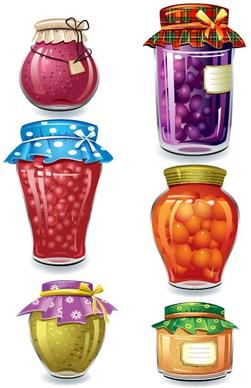 exquisite canned fruit 01 vector