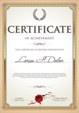 exquisite certificate frames with template vector