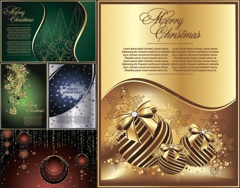 exquisite christmas cards vector