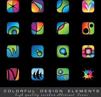 decor elements templates flat colorful squares shapes