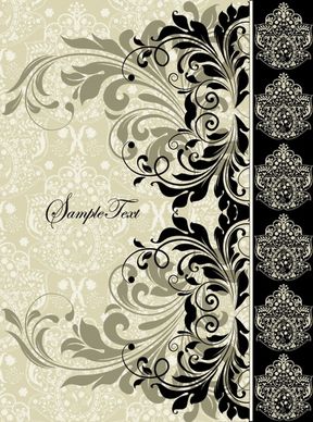 card cover decor elements elegant retro symmetric shapes