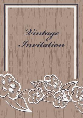 wedding card cover template elegant retro flower decor