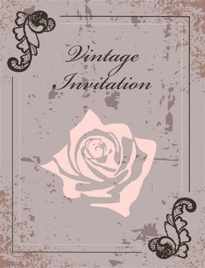 invitation card cover template rusty grunge petal decor