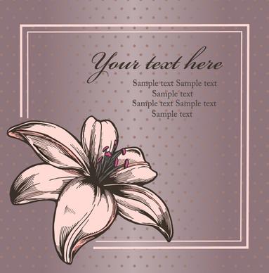 lily card background elegant classic petal sketch