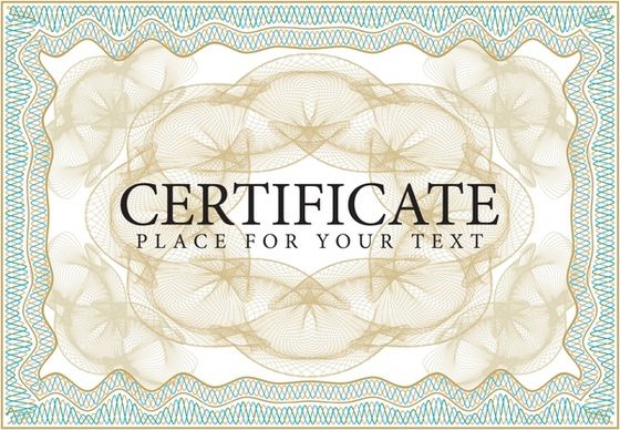 certificate template elegant seamless symmetrical decor