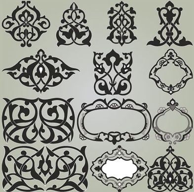 document decorative elements elegant classical seamless symmetric shapes