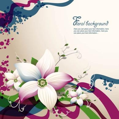 exquisite floral design background 03 vector