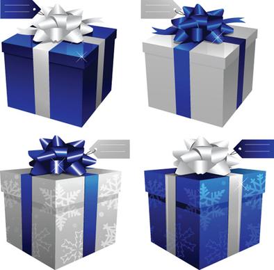 exquisite gift boxes design elements vector