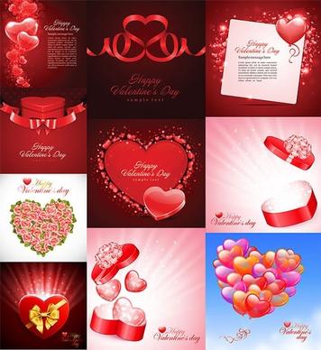 valentines background templates elegant red hearts decor