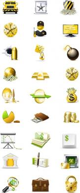 banking icons collection wealth safe security finance symbols