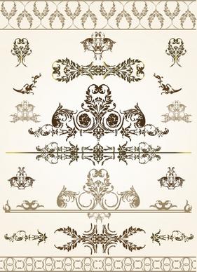 document decor elements retro symmetrical shapes