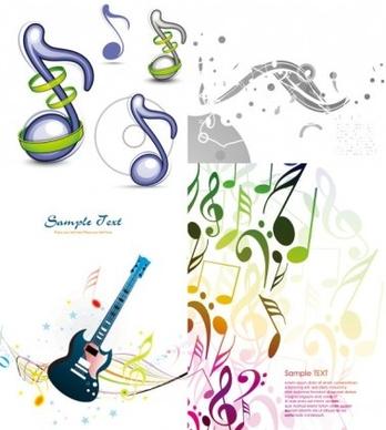exquisite musical elements background illustration vector