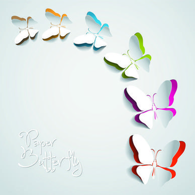 exquisite paper butterfly vector backgrouns