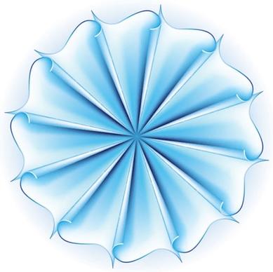 paper flower template symmetric 3d modern bright blue