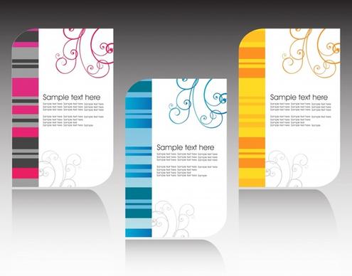 card templates bright elegant colorful flat decor