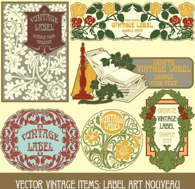 exquisite pattern stickers 03 vector