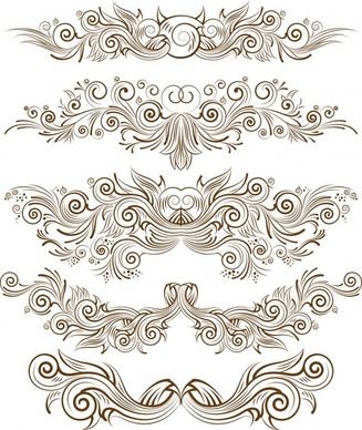 decorative elements elegant symmetric curves shapes