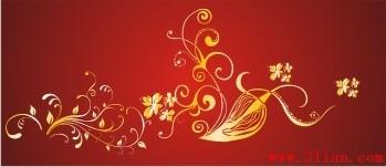 exquisite pattern vector red background