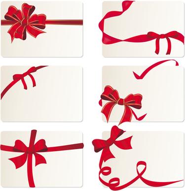 exquisite ribbon cards vector