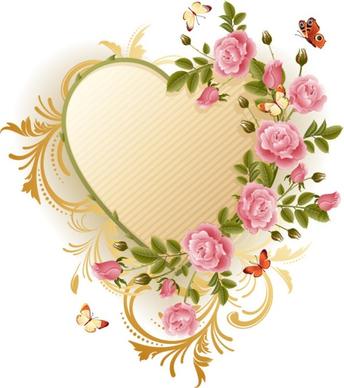 exquisite roses butterfly vector