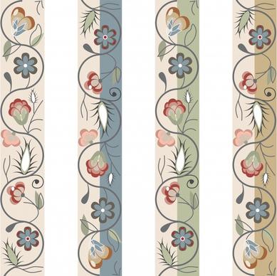 decorative pattern templates elegant colorful classic botany sketch
