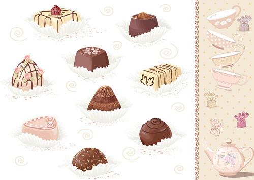 exquisite sweets design elements vector