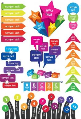 infographic elements templates colorful modern flat 3d shapes