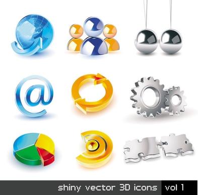 exquisite threedimensional icon set 01 vector